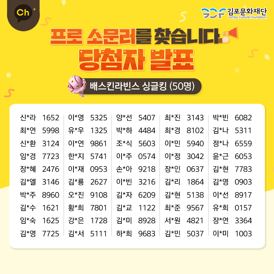 [베스킨라빈스 싱클킹(50명)]
신*라 1652 최*연 5998 신*환 3124 임*경 723 장*혜 2476 김*엘 3146 박*주 8960 김*수 1621 임*1625 김*영7725 이*영5325 유*우1325 이*연 9861 한*지5741 이*재0953 김*룡2627 오*진 9108 황*희 7801 강*은 1728 김*서5111 양*선 5407 박*하4484 조*식 5603 이*주 0574 손*아 9218 이*빈 3216 김*자6209 김*교 1122 김*미 8928 하*희 9683 최*진 3143 최*경 8102 이*민 5940 이*정 3042 장*인 0637 김*리 1864 김*현 5138 최*준 9567 서*원 4821 김*민 5037 박*빈 6082 김*나 5311 정*나 6559 윤*근 6053 김*현 7783 김*영 0903 이*선 8917 유*희 0157 장*연 3364 이*미1003